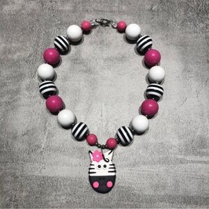 Girls Zebra Bubble Necklace